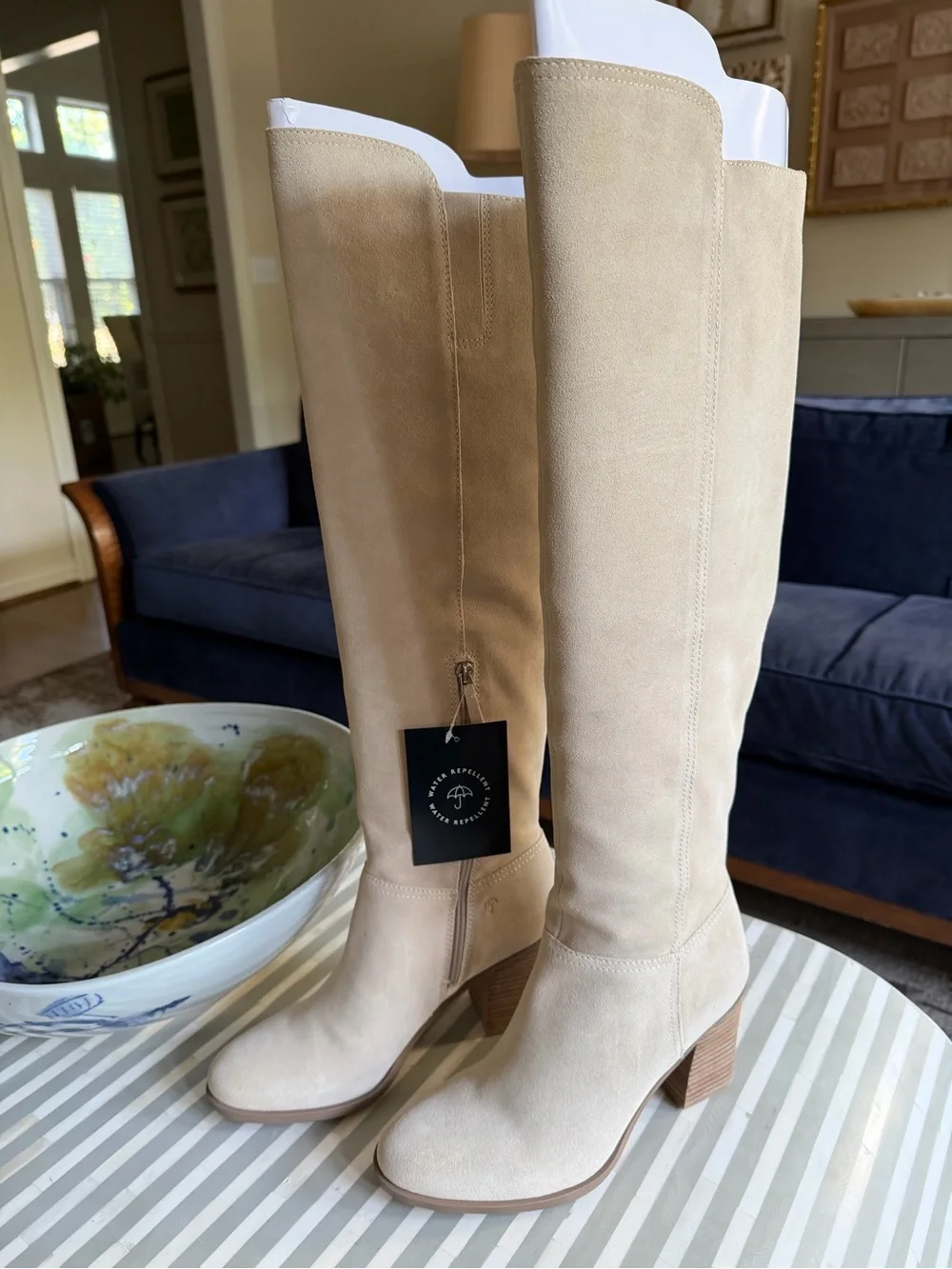 NWT Naturalizer Kyrie Over-the-Knee Suede Boots | Porcelain | Sz 9